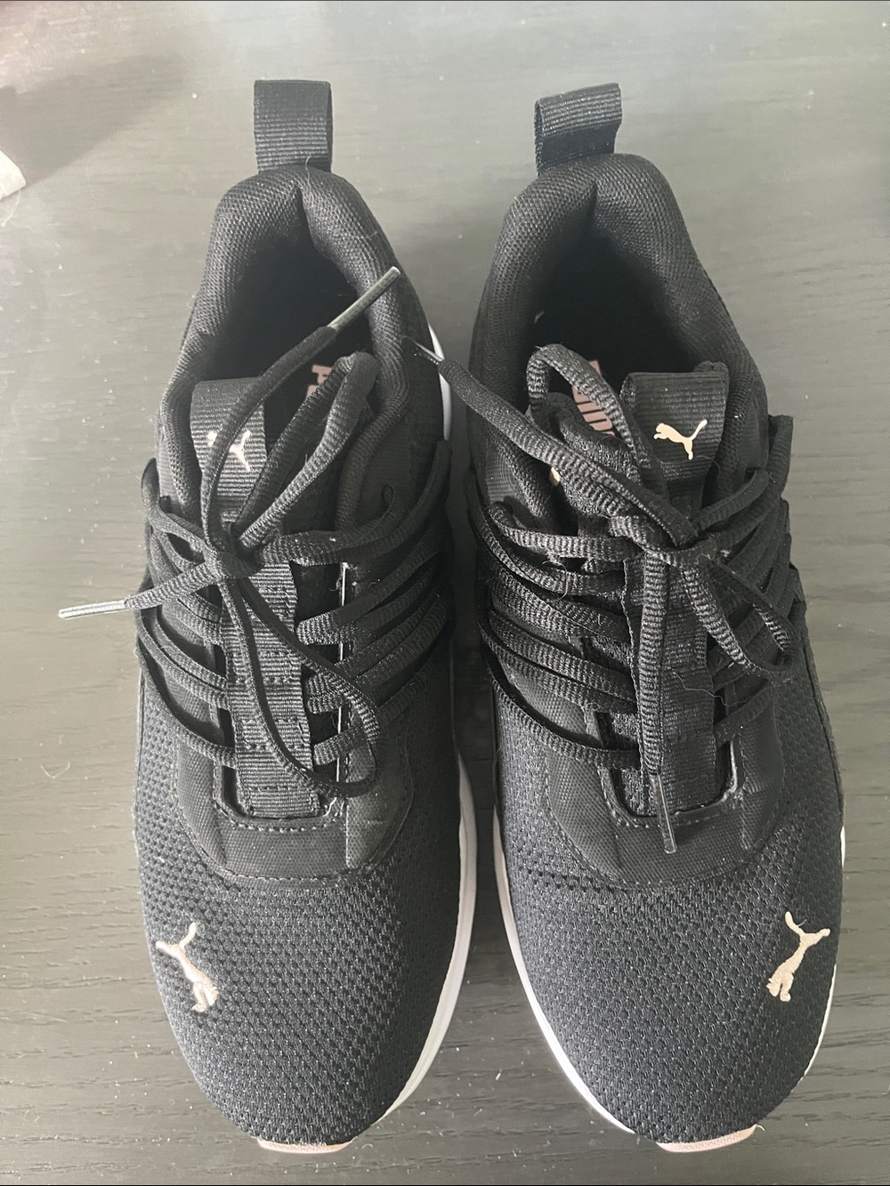 Puma Women Black Sneakers with Pink Logos